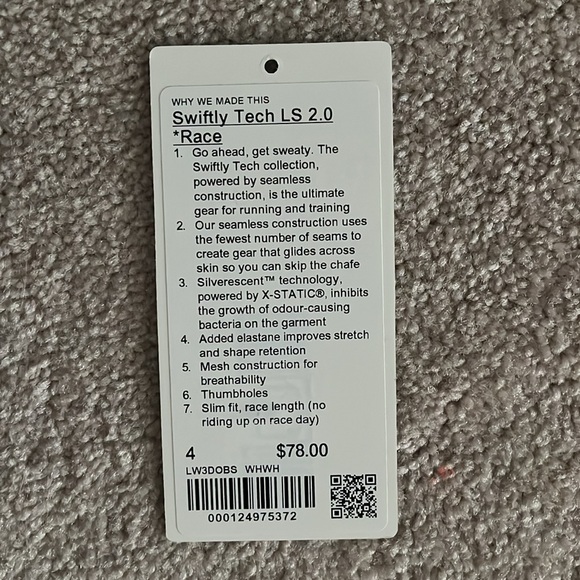 White Lululemon Swiftly Tech race length size 4 - Picture 5 of 5